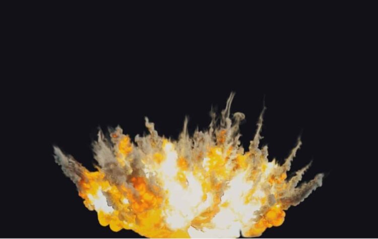 Houdini Pyrofx – Big airstrike explosion