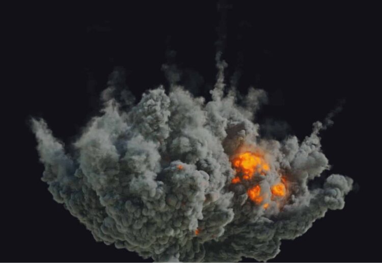 Houdini Pyrofx – Big airstrike explosion